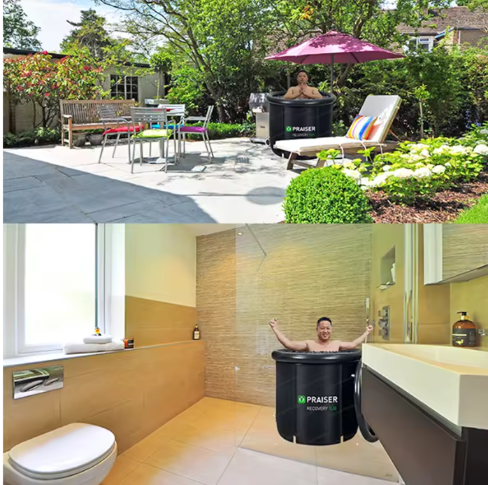 Luxe Opblaasbaar IJsbad – Opvouwbare Cold Plunge Badton met Zitkussen