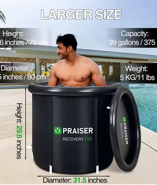 Luxe Opblaasbaar IJsbad – Opvouwbare Cold Plunge Badton met Zitkussen