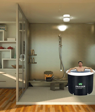 Luxe Opblaasbaar IJsbad – Opvouwbare Cold Plunge Badton met Zitkussen