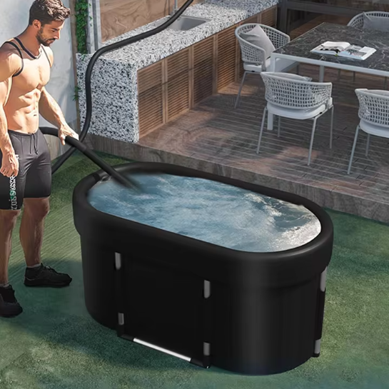 Opvouwbaar IJsbad XL – Ovaal Cold Plunge Bad met Deksel