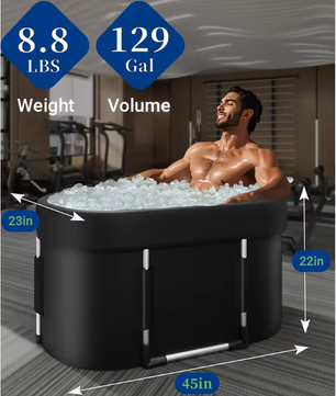 Opvouwbaar IJsbad XL – Ovaal Cold Plunge Bad met Deksel