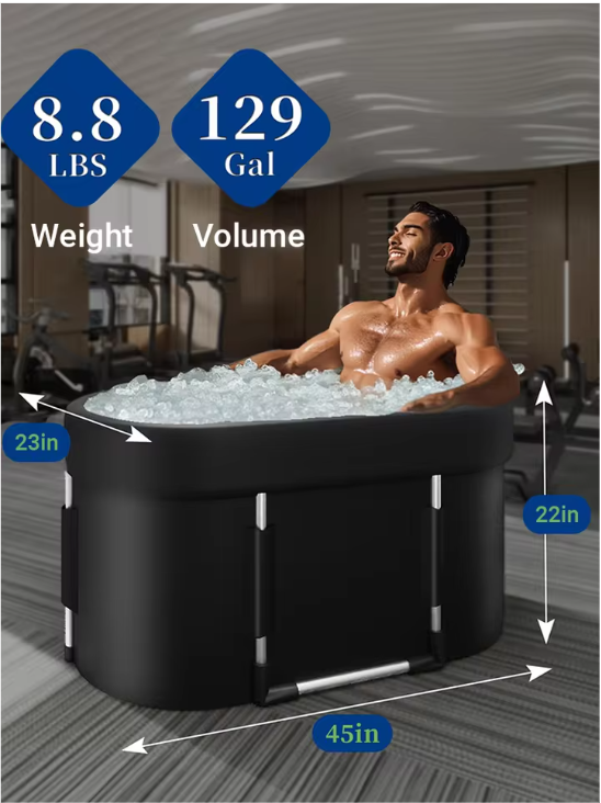 Opvouwbaar IJsbad XL – Ovaal Cold Plunge Bad met Deksel
