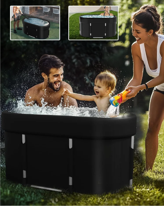 Opvouwbaar IJsbad XL – Ovaal Cold Plunge Bad met Deksel