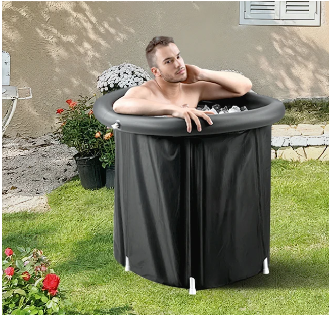 Opblaasbaar IJsbad 330L – Cold Plunge Bad met Deksel en Zitkussen
