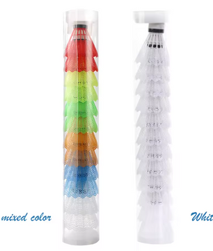 Set van 12 Badminton Shuttlecocks – Lichtgewicht Kunststof Shuttles met Foam Kop voor Training en Recreatie