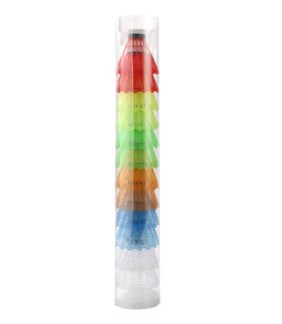 Set van 12 Badminton Shuttlecocks – Lichtgewicht Kunststof Shuttles met Foam Kop voor Training en Recreatie