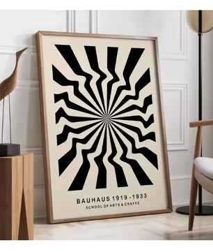 Modernistische Bauhaus Geometrische Canvas Poster – Retro Mid-Century Wanddecoratie voor Woonkamer