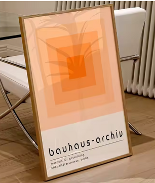 Modernistische Bauhaus Geometrische Canvas Poster – Retro Mid-Century Wanddecoratie voor Woonkamer