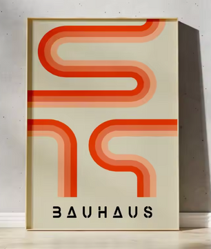 Modernistische Bauhaus Geometrische Canvas Poster – Retro Mid-Century Wanddecoratie voor Woonkamer