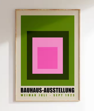 Modernistische Bauhaus Geometrische Canvas Poster – Retro Mid-Century Wanddecoratie voor Woonkamer