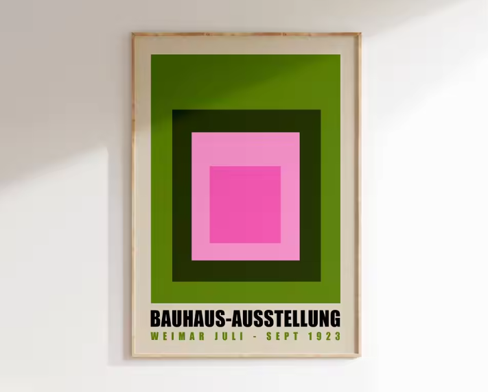 Modernistische Bauhaus Geometrische Canvas Poster – Retro Mid-Century Wanddecoratie voor Woonkamer