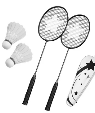 Professionele Badminton Rackets Set met 2 Shuttlecocks en Rugtas – Lichtgewicht Aluminium-Carbon voor Outdoor Gebruik