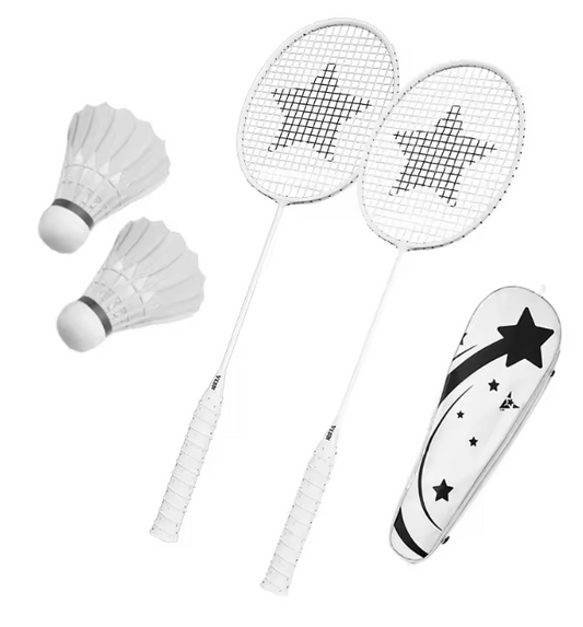 Professionele Badminton Rackets Set met 2 Shuttlecocks en Rugtas – Lichtgewicht Aluminium-Carbon voor Outdoor Gebruik