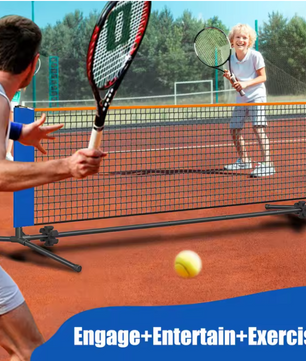 Draagbaar Sport Net 3 Meter met Standaard – Mini Tennis en Badminton Net voor Binnen en Buiten
