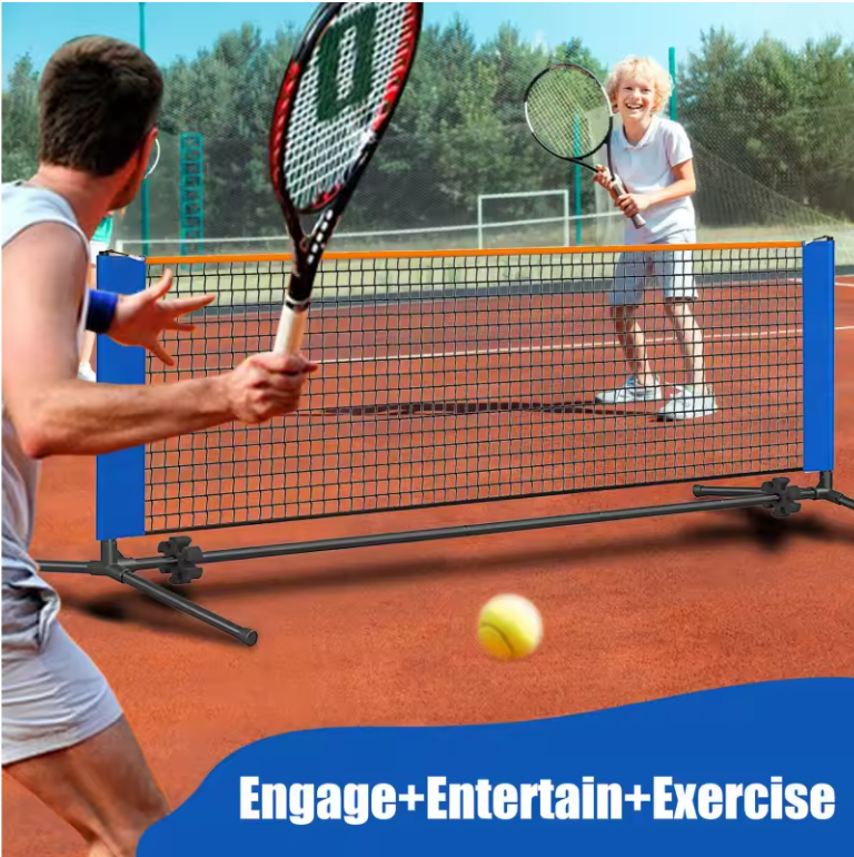Draagbaar Sport Net 3 Meter met Standaard – Mini Tennis en Badminton Net voor Binnen en Buiten