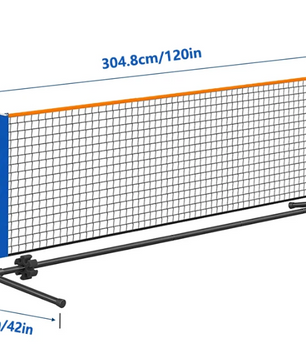 Draagbaar Sport Net 3 Meter met Standaard – Mini Tennis en Badminton Net voor Binnen en Buiten