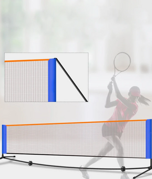Draagbaar Sport Net 3 Meter met Standaard – Mini Tennis en Badminton Net voor Binnen en Buiten