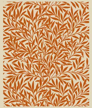 Abstracte Bloemen Canvas Poster – Moderne Wanddecoratie in Oranje Tint