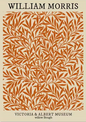 Abstracte Bloemen Canvas Poster – Moderne Wanddecoratie in Oranje Tint