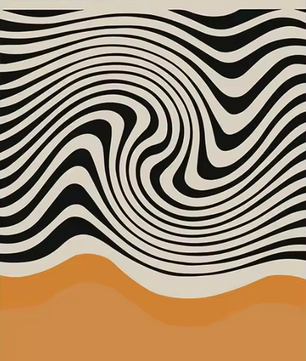 Abstracte Bloemen Canvas Poster – Moderne Wanddecoratie in Oranje Tint