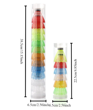 Set van 6 of 12 Badminton Shuttlecocks – Kleurrijke Shuttles met Foam Kop voor Outdoor Spel en Training