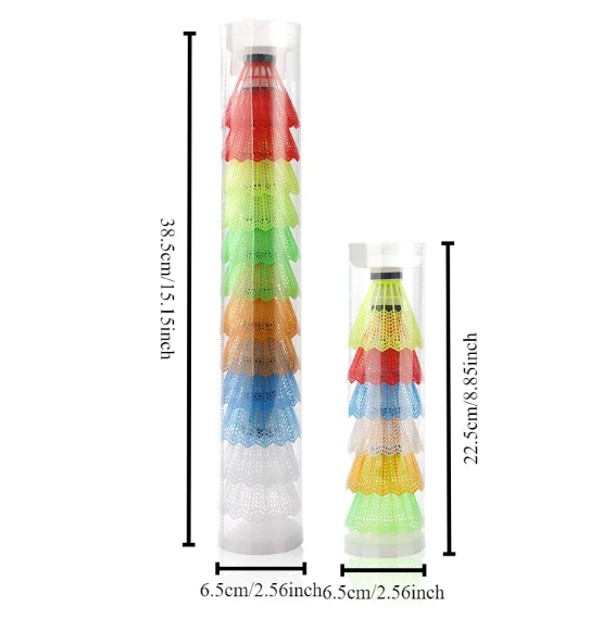 Set van 6 of 12 Badminton Shuttlecocks – Kleurrijke Shuttles met Foam Kop voor Outdoor Spel en Training