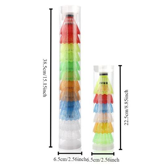 Set van 6 of 12 Badminton Shuttlecocks – Kleurrijke Shuttles met Foam Kop voor Outdoor Spel en Training