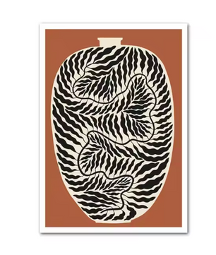 Abstracte Minimalistische Citroen Vaas Canvas Poster – Scandinavische Wanddecoratie