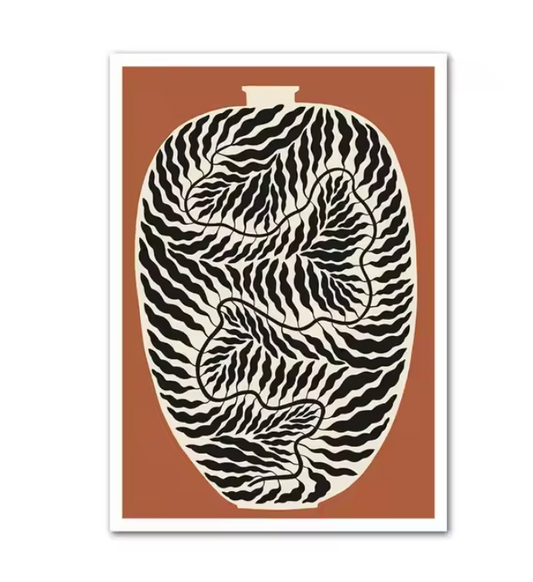 Abstracte Minimalistische Citroen Vaas Canvas Poster – Scandinavische Wanddecoratie