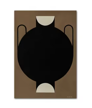 Abstracte Minimalistische Citroen Vaas Canvas Poster – Scandinavische Wanddecoratie