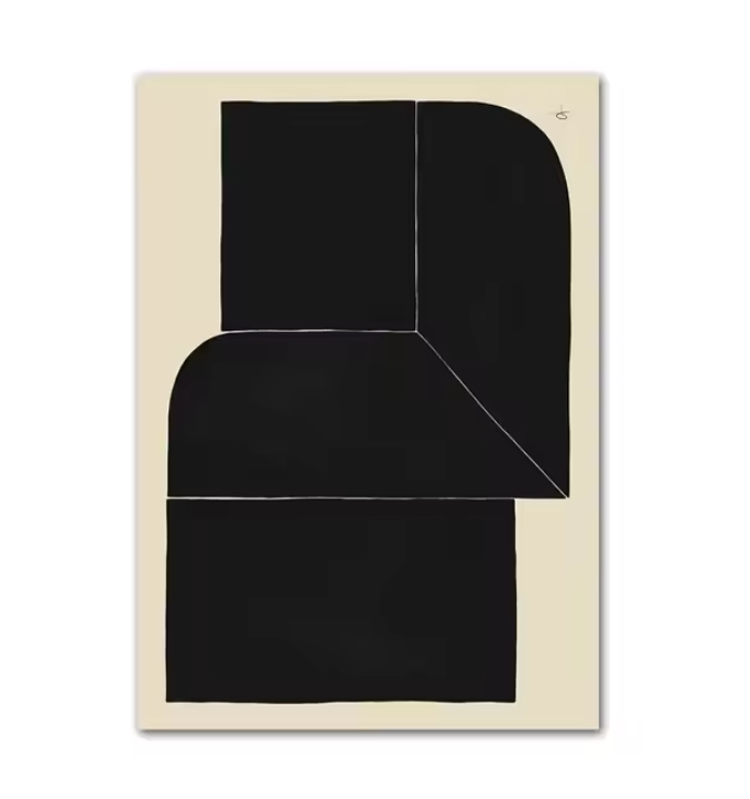 Abstracte Minimalistische Citroen Vaas Canvas Poster – Scandinavische Wanddecoratie