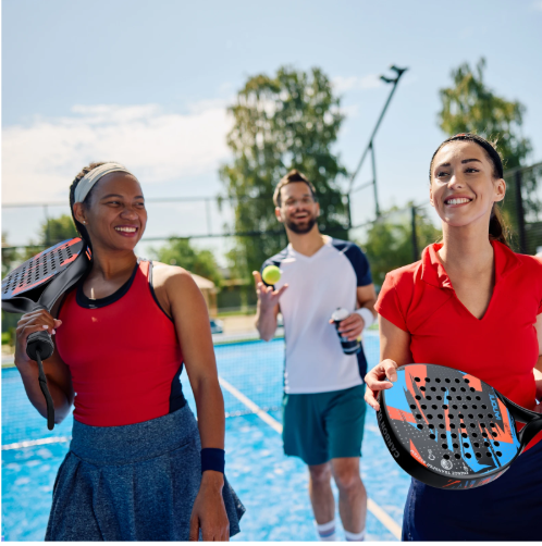 Padel Racket met Carbon Fiber Oppervlak – Lichtgewicht met EVA Memory Foam Kern voor Controle en Kracht