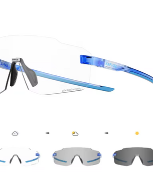 Sport Zonnebril Fotochromisch – UV400 Fietsbril met Frameloos Design voor Outdoor en MTB