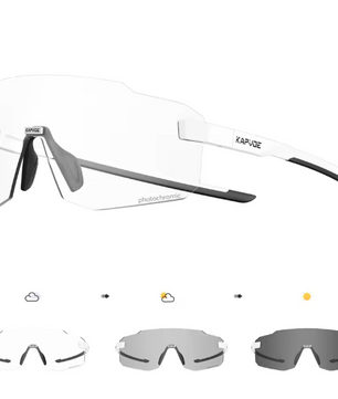 Sport Zonnebril Fotochromisch – UV400 Fietsbril met Frameloos Design voor Outdoor en MTB