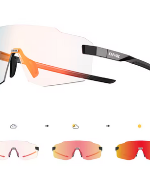 Sport Zonnebril Fotochromisch – UV400 Fietsbril met Frameloos Design voor Outdoor en MTB