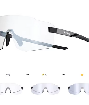 Sport Zonnebril Fotochromisch – UV400 Fietsbril met Frameloos Design voor Outdoor en MTB