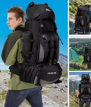 90L Waterdichte Hiking Rugzak – Grote Capaciteit voor Trekking, Kamperen en Backpacken
