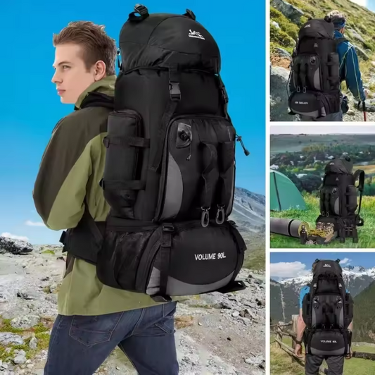 90L Waterdichte Hiking Rugzak – Grote Capaciteit voor Trekking, Kamperen en Backpacken