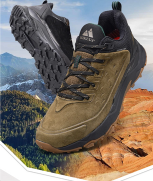 Heren Hiking Schoenen – Slijtvast en Antislip Outdoor Wandelschoenen van Suède Leer
