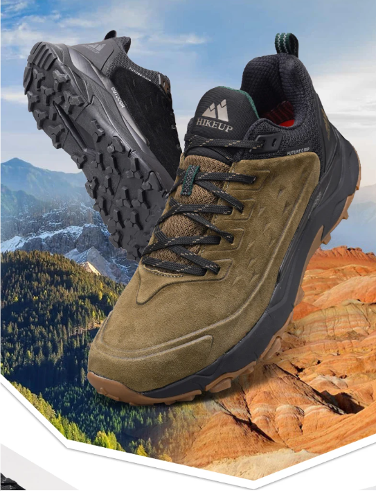 Heren Hiking Schoenen – Slijtvast en Antislip Outdoor Wandelschoenen van Suède Leer