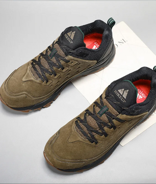 Heren Hiking Schoenen – Slijtvast en Antislip Outdoor Wandelschoenen van Suède Leer