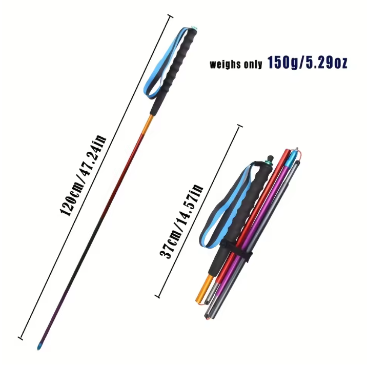 Opvouwbare Trekkingstokken – Ultralicht Aluminium Wandelstokken met Antislip Grip
