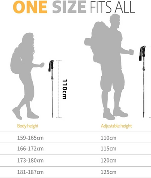Set van 2 Opvouwbare Trekkingstokken – Ultralicht Aluminium met Telescopische Verstelling