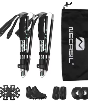 Set van 2 Opvouwbare Trekkingstokken – Ultralicht Aluminium met Telescopische Verstelling