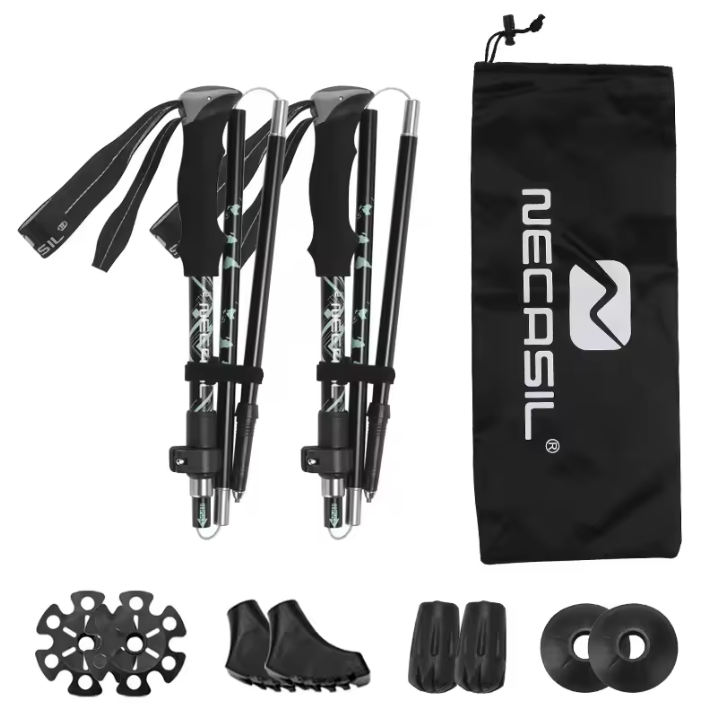 Set van 2 Opvouwbare Trekkingstokken – Ultralicht Aluminium met Telescopische Verstelling