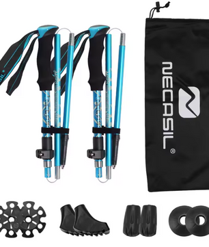Set van 2 Opvouwbare Trekkingstokken – Ultralicht Aluminium met Telescopische Verstelling