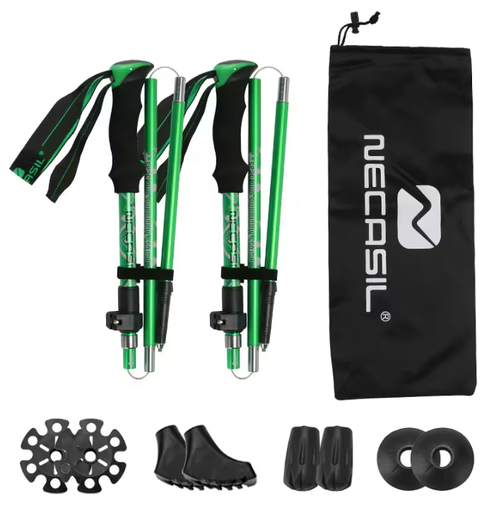 Set van 2 Opvouwbare Trekkingstokken – Ultralicht Aluminium met Telescopische Verstelling