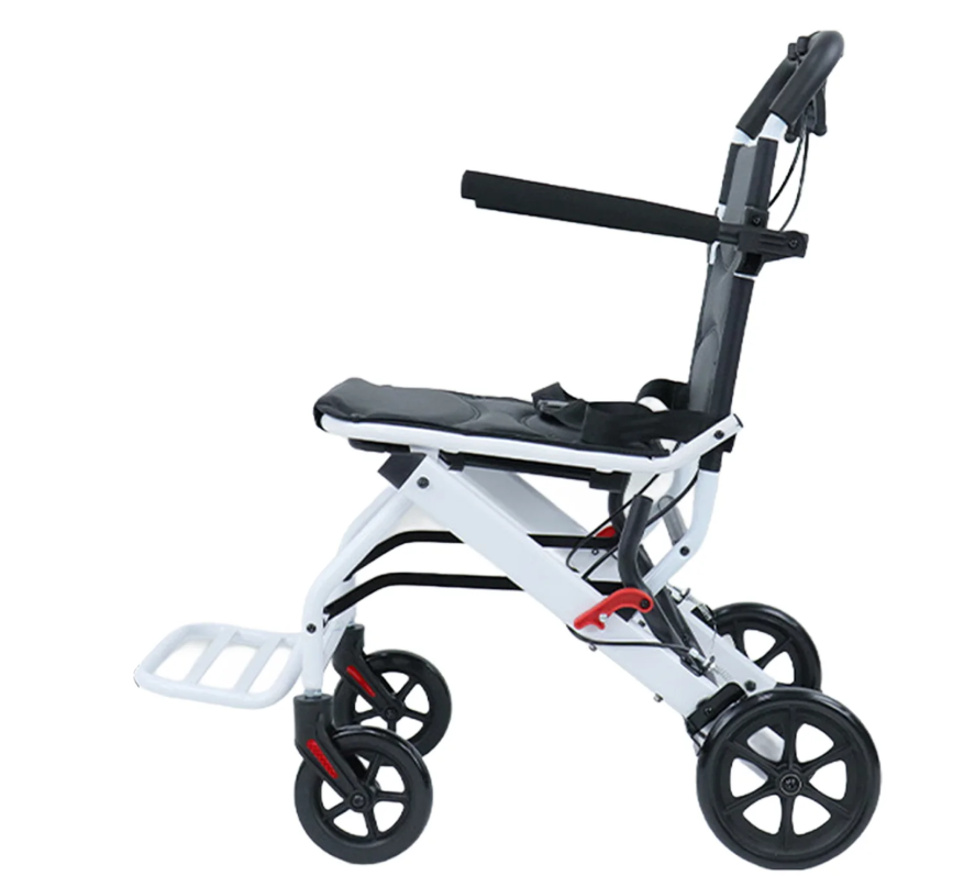 Opvouwbare Rolstoel – Lichtgewicht Transportstoel met Veiligheidsband en Comfortabel Design