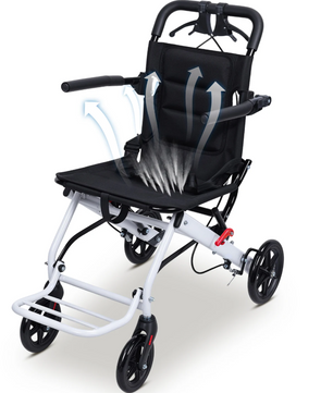 Opvouwbare Rolstoel – Lichtgewicht Transportstoel met Veiligheidsband en Comfortabel Design