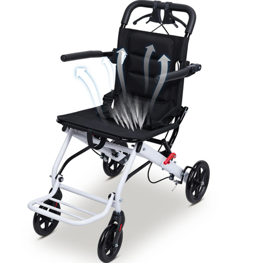 Opvouwbare Rolstoel – Lichtgewicht Transportstoel met Veiligheidsband en Comfortabel Design